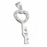 Anhänger 28x12mm Schlüssel LOVE mit Zirkonias glänzend Silber 925
