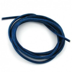Lederband Rundschnur Rindleder 2mm blau gefärbt ca. 1m