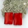 Ohrhaken Ohrhänger Ohrringe 45x17mm Viereck Kunststoff rot seidig-glänzend