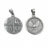 Anhänger 15mm Medaille Taube christliche Symbole geschwärzt Silber 925