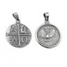 Anhänger 15mm Medaille Taube christliche Symbole geschwärzt Silber 925