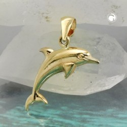 Anhänger, Delfin glänzend, 9Kt GOLD