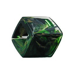 Tuchring 45x36x18mm Sechseck grün-marmoriert glänzend Kunststoff