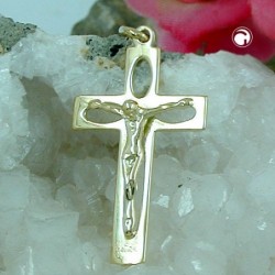 Anhänger, Kreuz mit Jesus, 14Kt GOLD