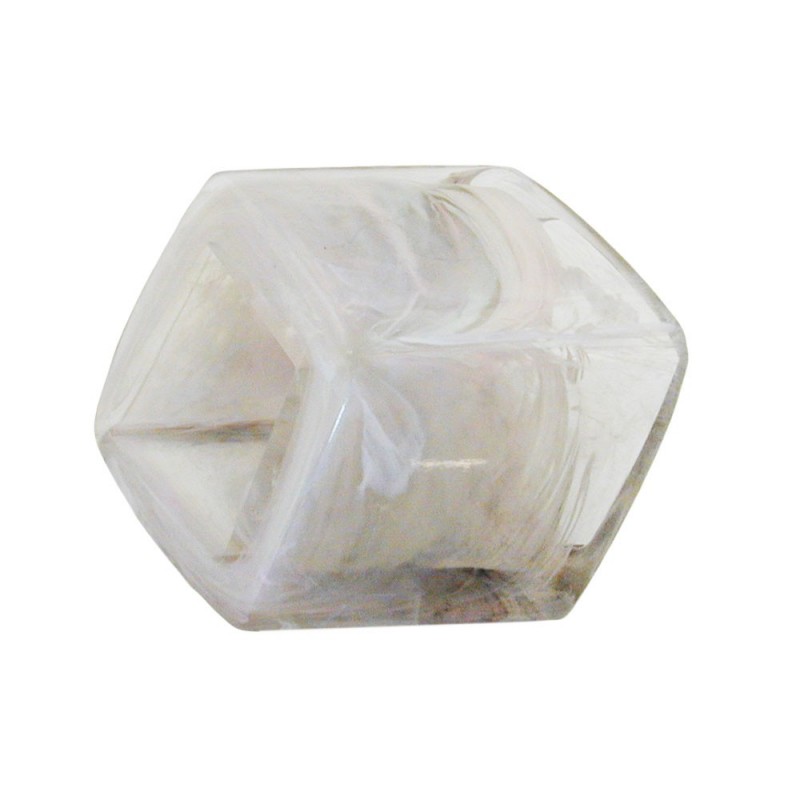 Tuchring 45x36x18mm Sechseck kristall-grau-marmoriert glänzend Kunststoff