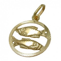 Anhänger 15mm Sternzeichen Fische 9Kt GOLD