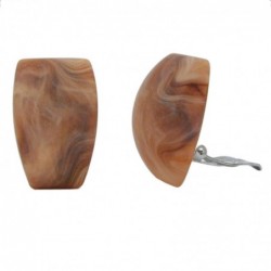 Clip Ohrring 27x17mm Trapez horn-marmoriert matt Kunststoff-Bouton