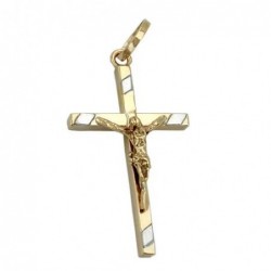 Anhänger 22x13mm Kreuz-Jesus bicolor 9Kt GOLD
