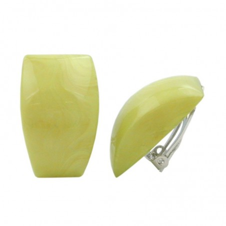 Clip Ohrring 27x17mm hellgrün-marmoriert glänzend Kunststoff-Bouton