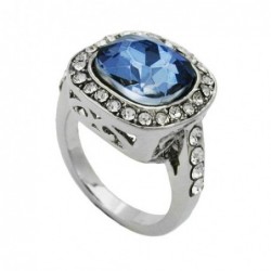Ring, Glasstein blau, geschliffen
