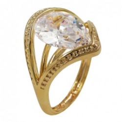 Ring, 18mm gold-plattiert Zirkonia