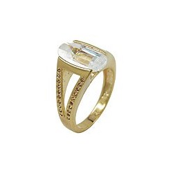 Ring, 14mm gold-plattiert Zirkonia