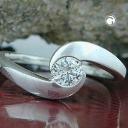 Ring, mit Zirkonia, Silber 925