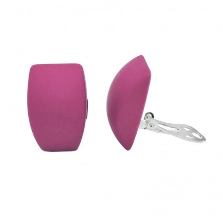 Clip Ohrring 27x17mm Trapez pink matt Kunststoff-Bouton