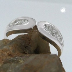 Ring, 6mm mit 6x Zirkonia, Silber 925