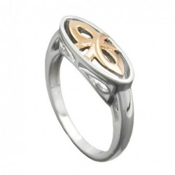 Ring, bicolor, rhodiniert, Silber 925