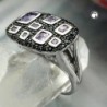 Ring, Zirkonias lila-schwarz, Silber 925