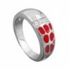 Ring, rot, mit Zirkonias, Silber 925