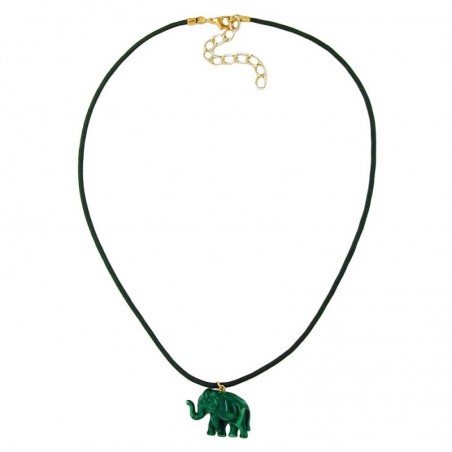 Kette, Elefant mit Kordel grünton