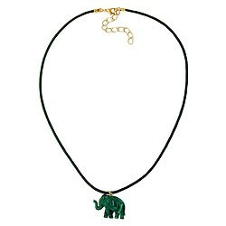 Kette, Elefant mit Kordel grünton