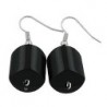 Ohrhaken Ohrhänger Ohrringe 37x15mm Schrägperle Kunststoff schwarz-glänzend