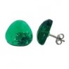 Ohrstecker Ohrring 14mm Dreieck grün-transparent gehämmert Kunststoff